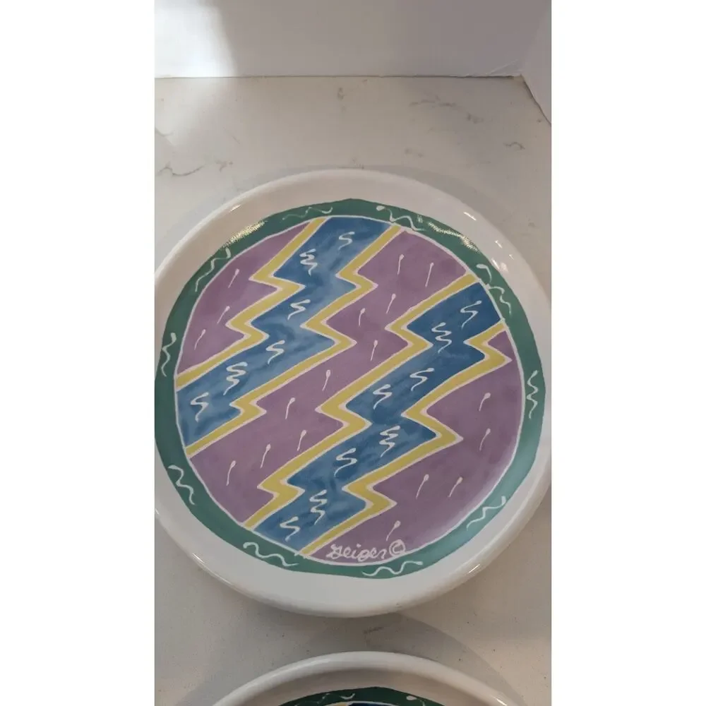 1987 Chaleur Judith Geiger Set Of 6 Salad Plates 8